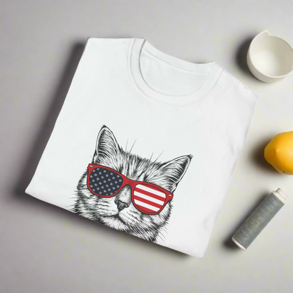 😎 Cool Cat with Shades T-Shirt – Purrfectly Stylish