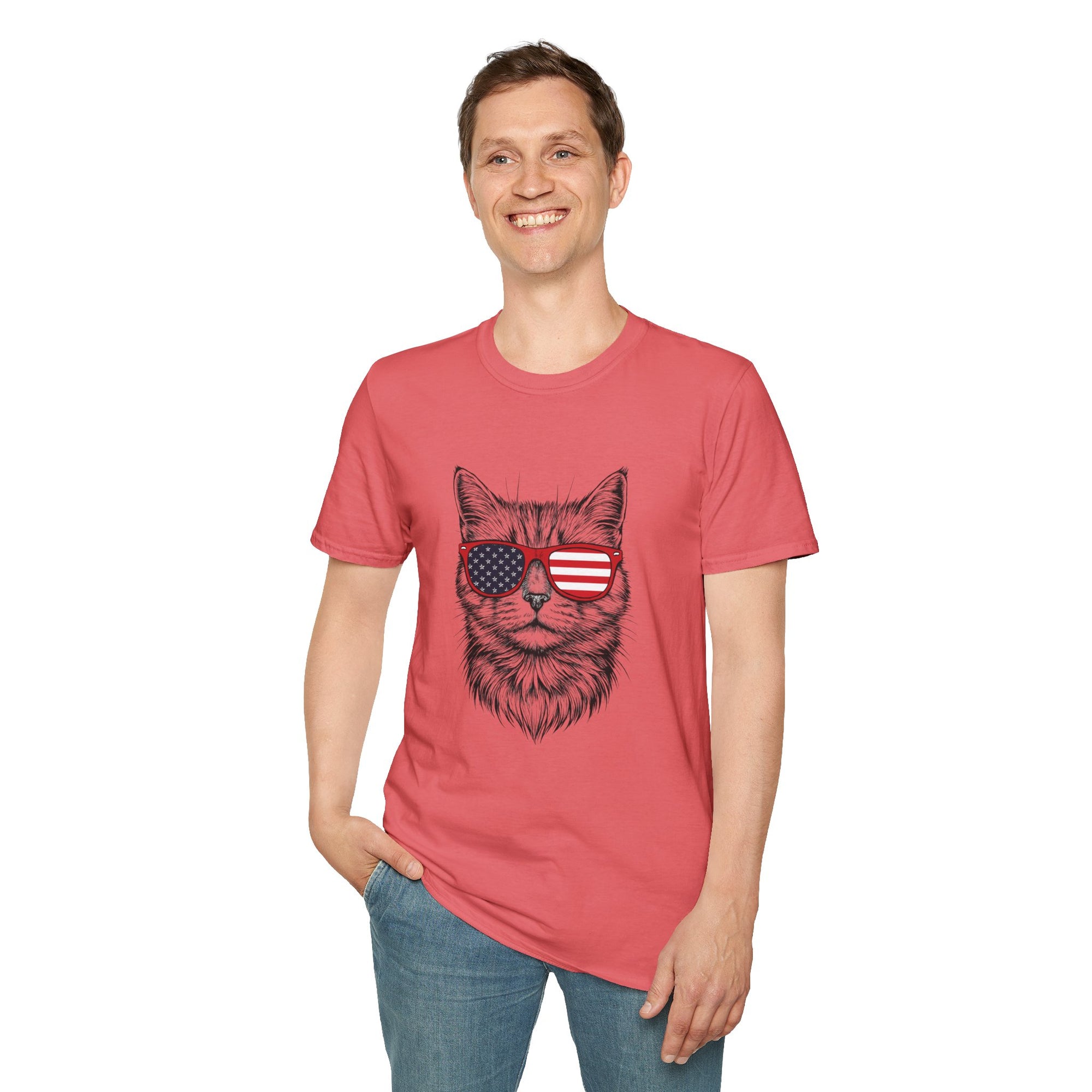 😎 Cool Cat with Shades T-Shirt – Purrfectly Stylish