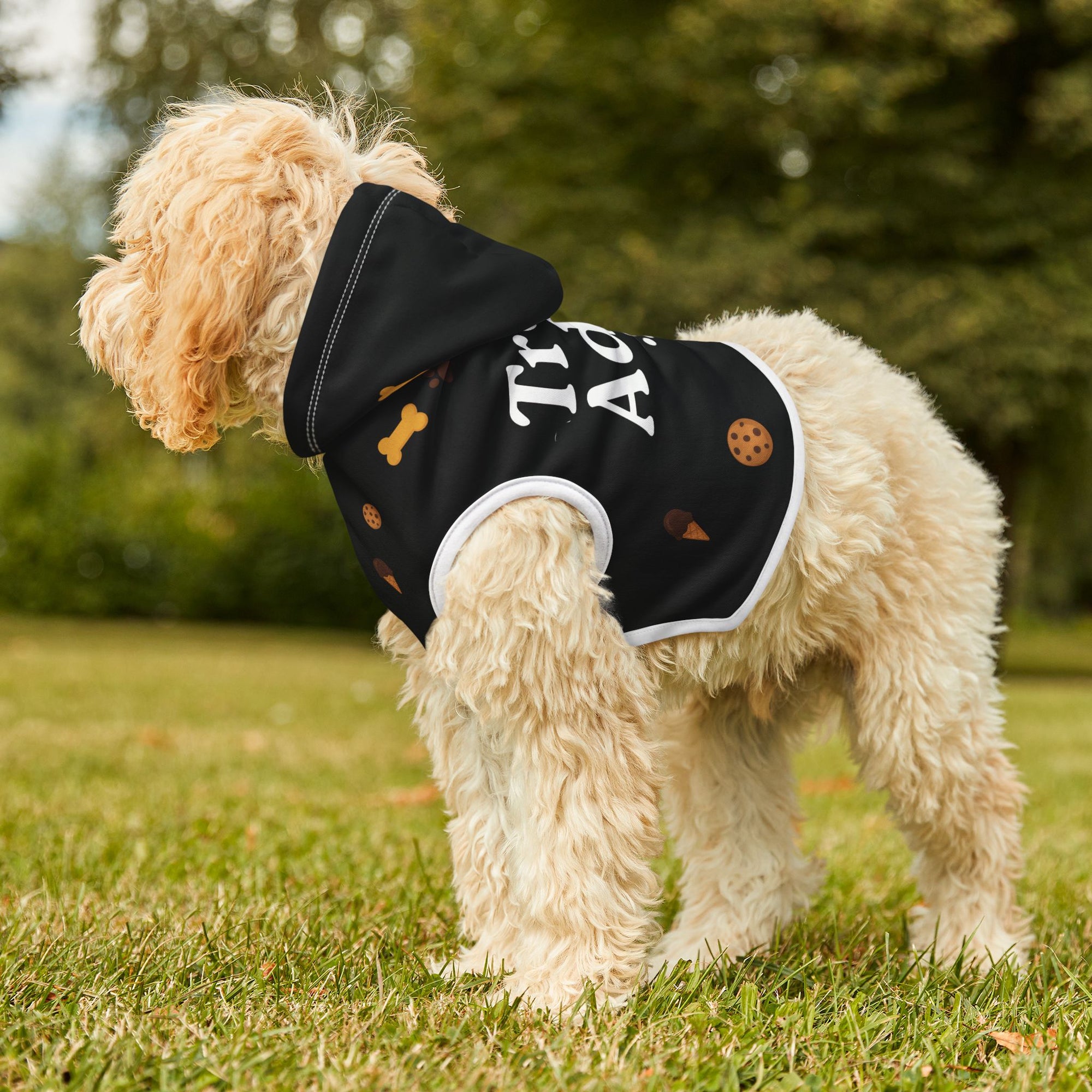 Treat Addict Pet Hoodie – Black – Cozy Style for Your Snack – Loving Sidekick
