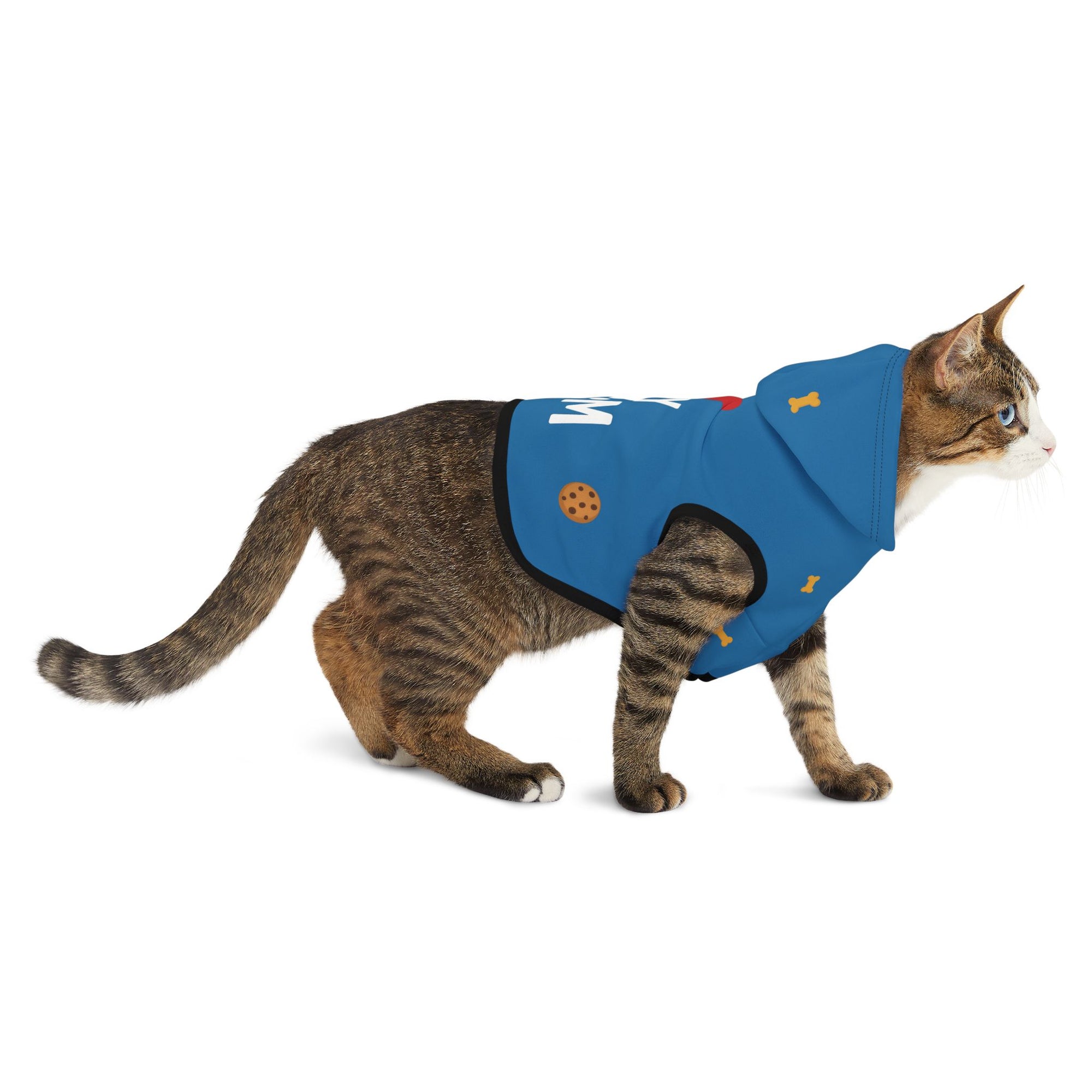 Pet Hoodie – “I Love My Mom Pet Hoodie” Sapphire Variant – Cozy Apparel for Cats & Dogs