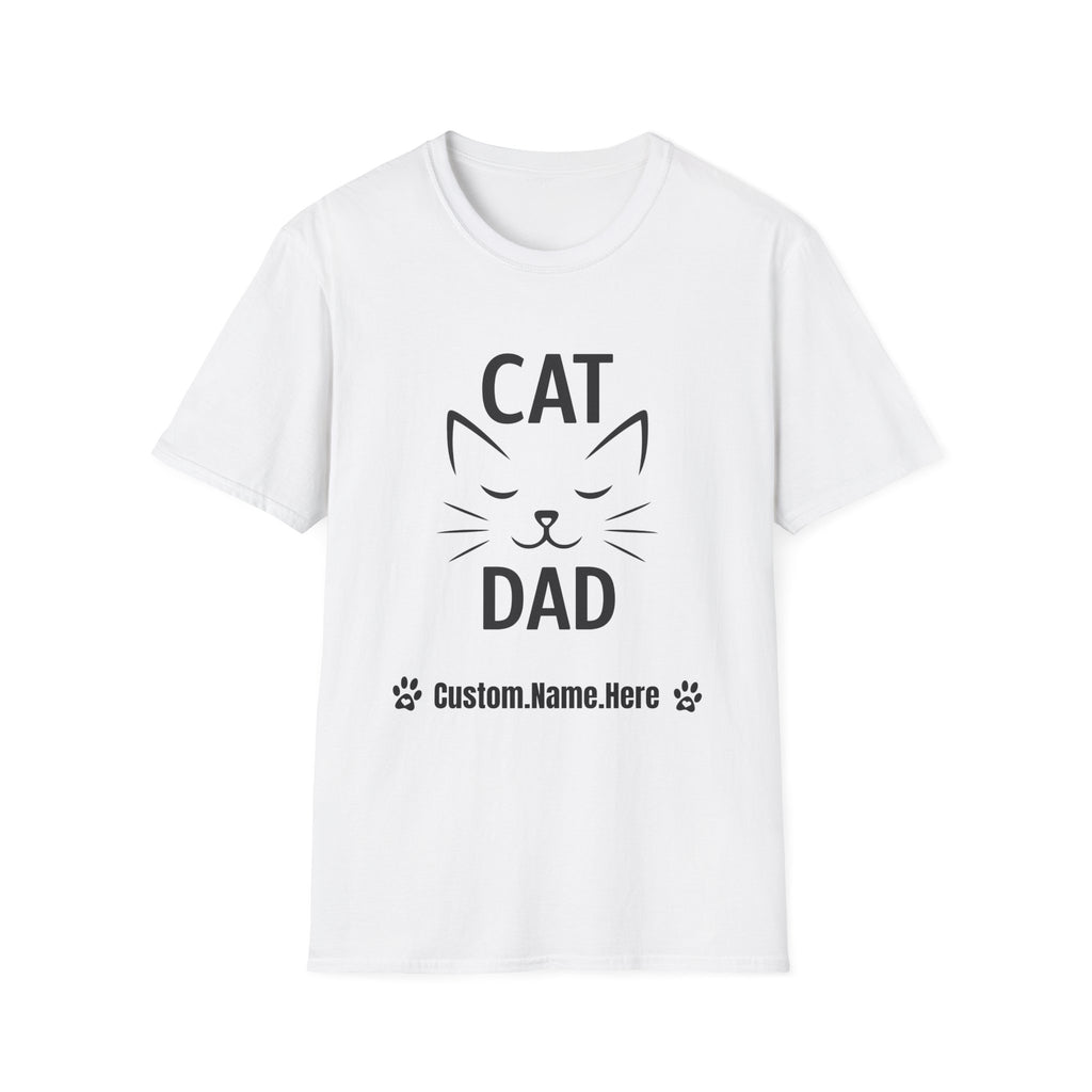 😼 Personalized Cat Dad T-Shirt – Custom Name Edition