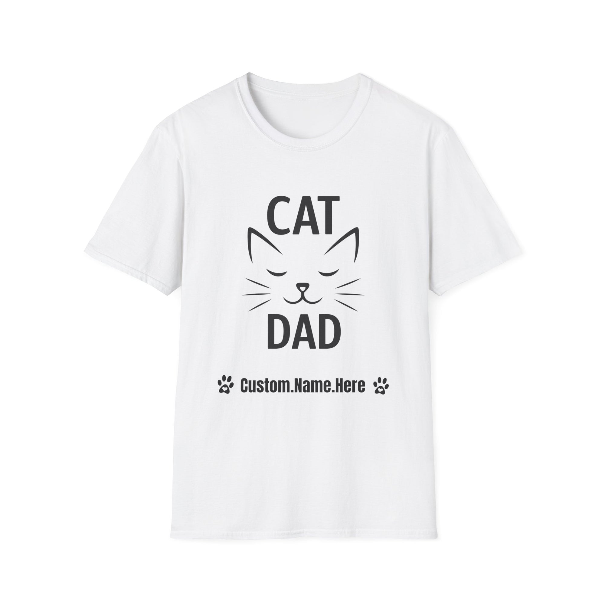 😼 Personalized Cat Dad T-Shirt – Custom Name Edition