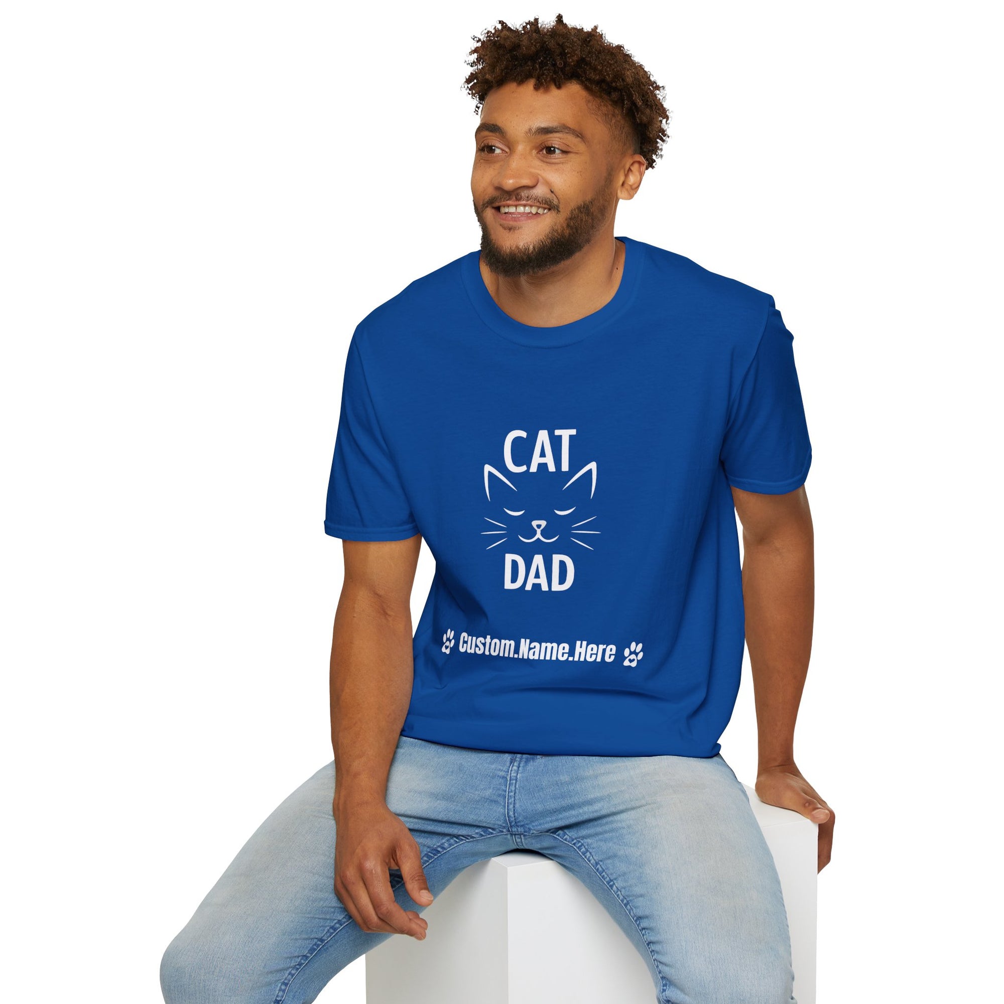 😼 Personalized Cat Dad T-Shirt – Custom Name Edition
