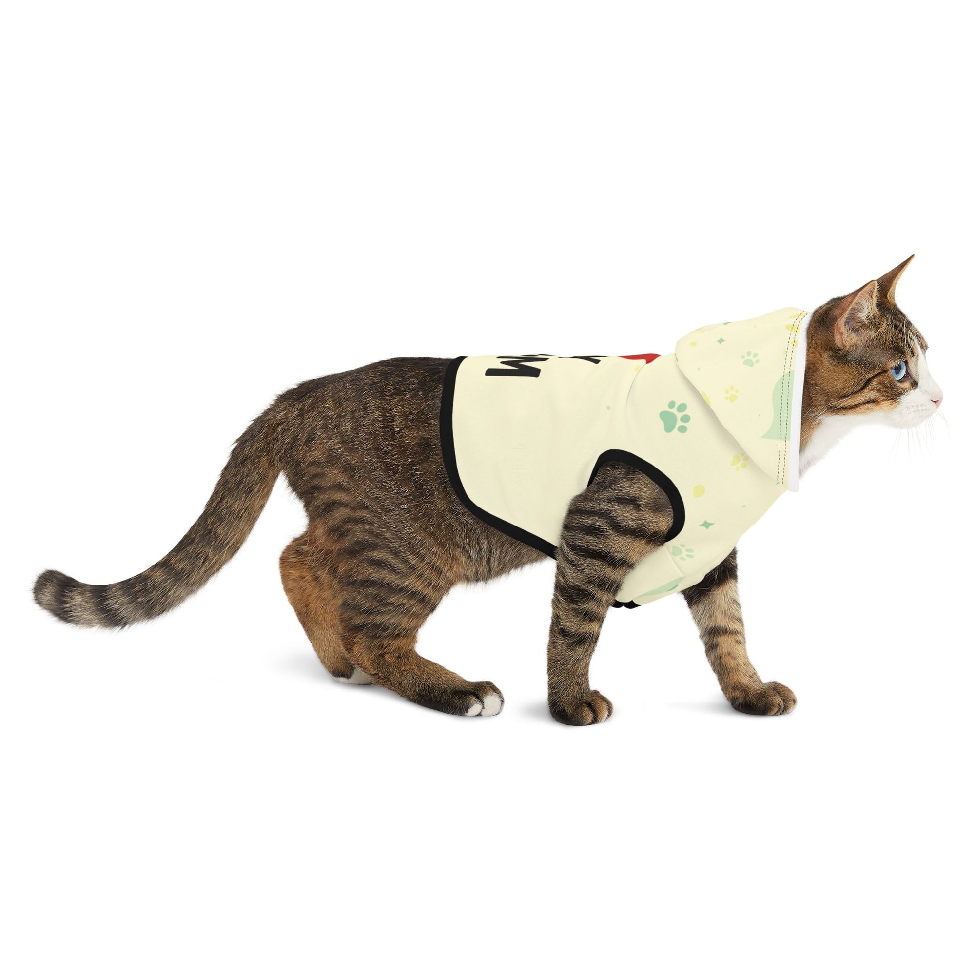 Pet Hoodie – “I love My Mom Pet Hoodie” Cream Variant – Cozy Apparel for Cats & Dogs
