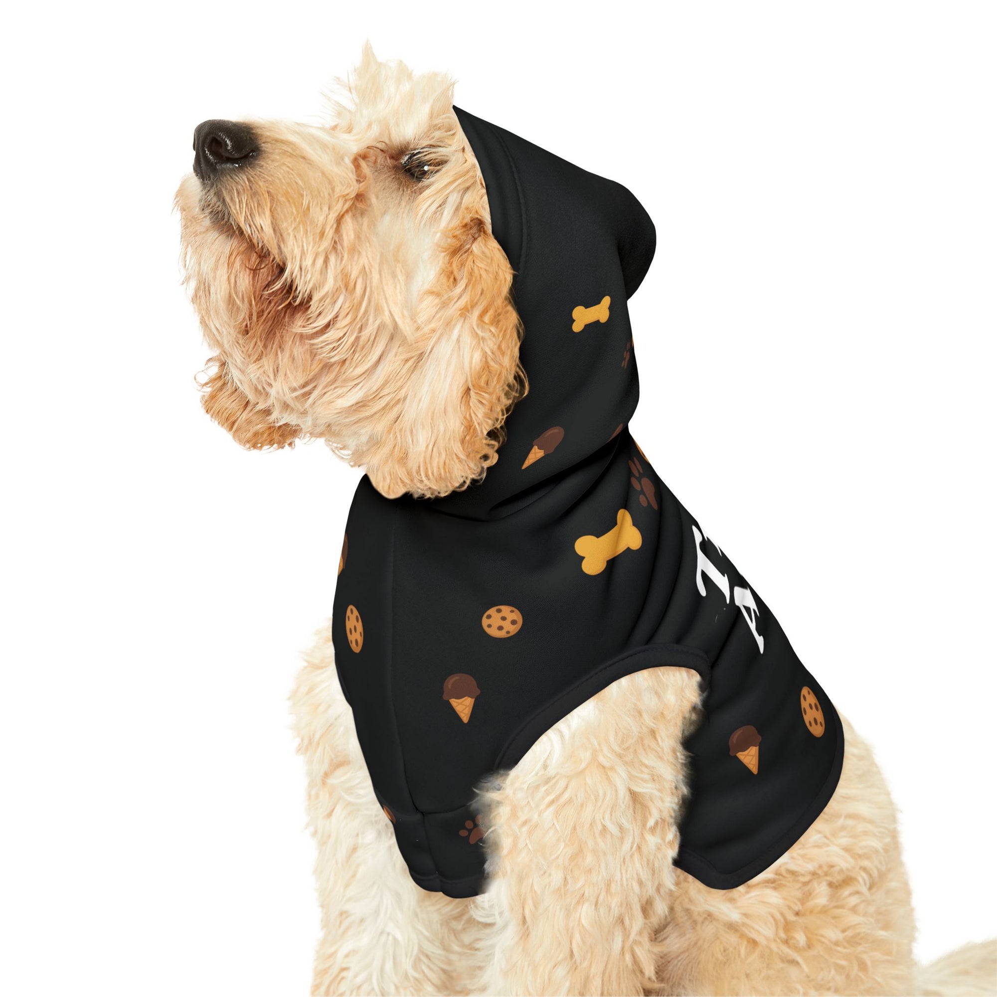 Treat Addict Pet Hoodie – Black – Cozy Style for Your Snack – Loving Sidekick