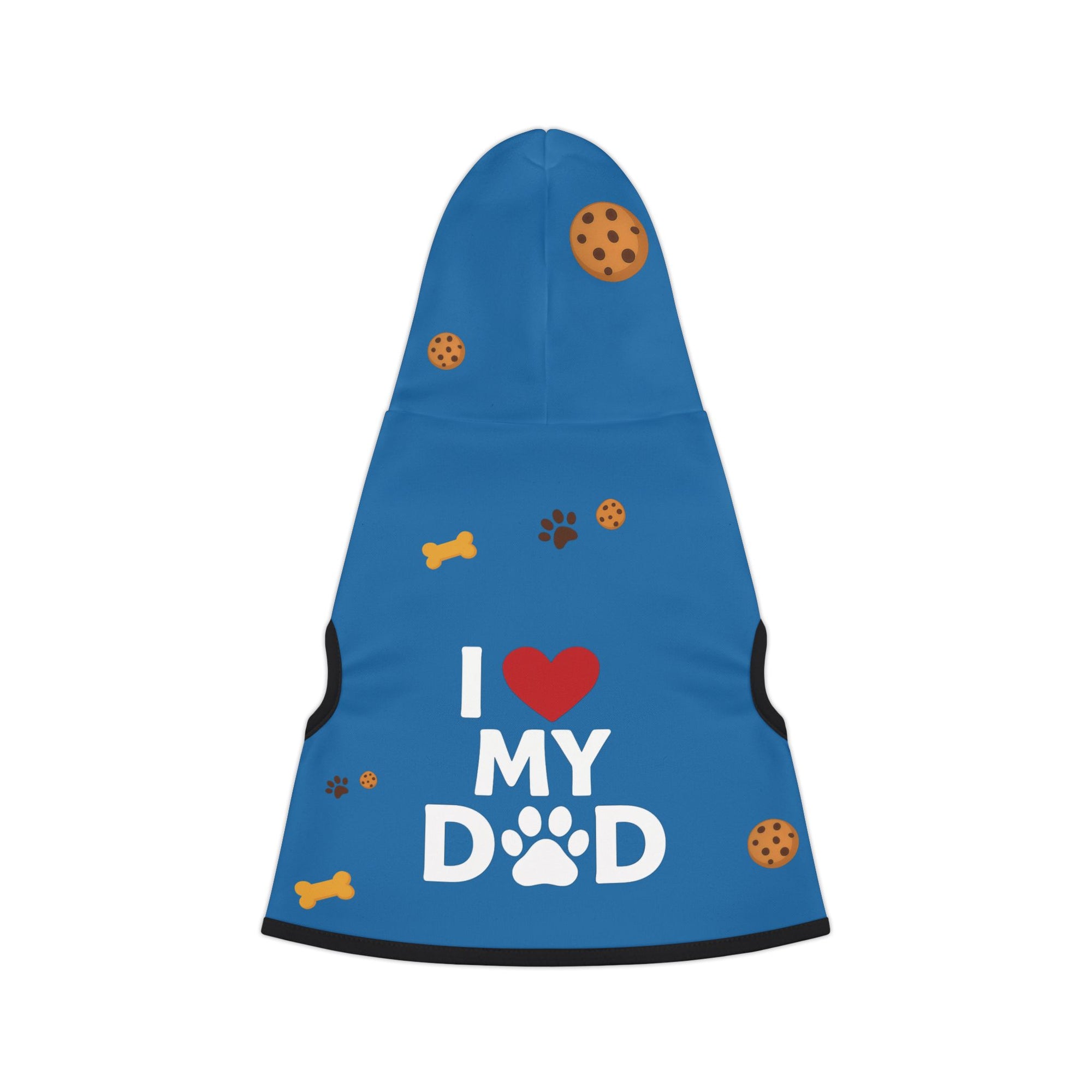 Pet Hoodie – “I love My Dad Pet Hoodie”  Sapphire Variant – Cozy Apparel for Cats & Dogs