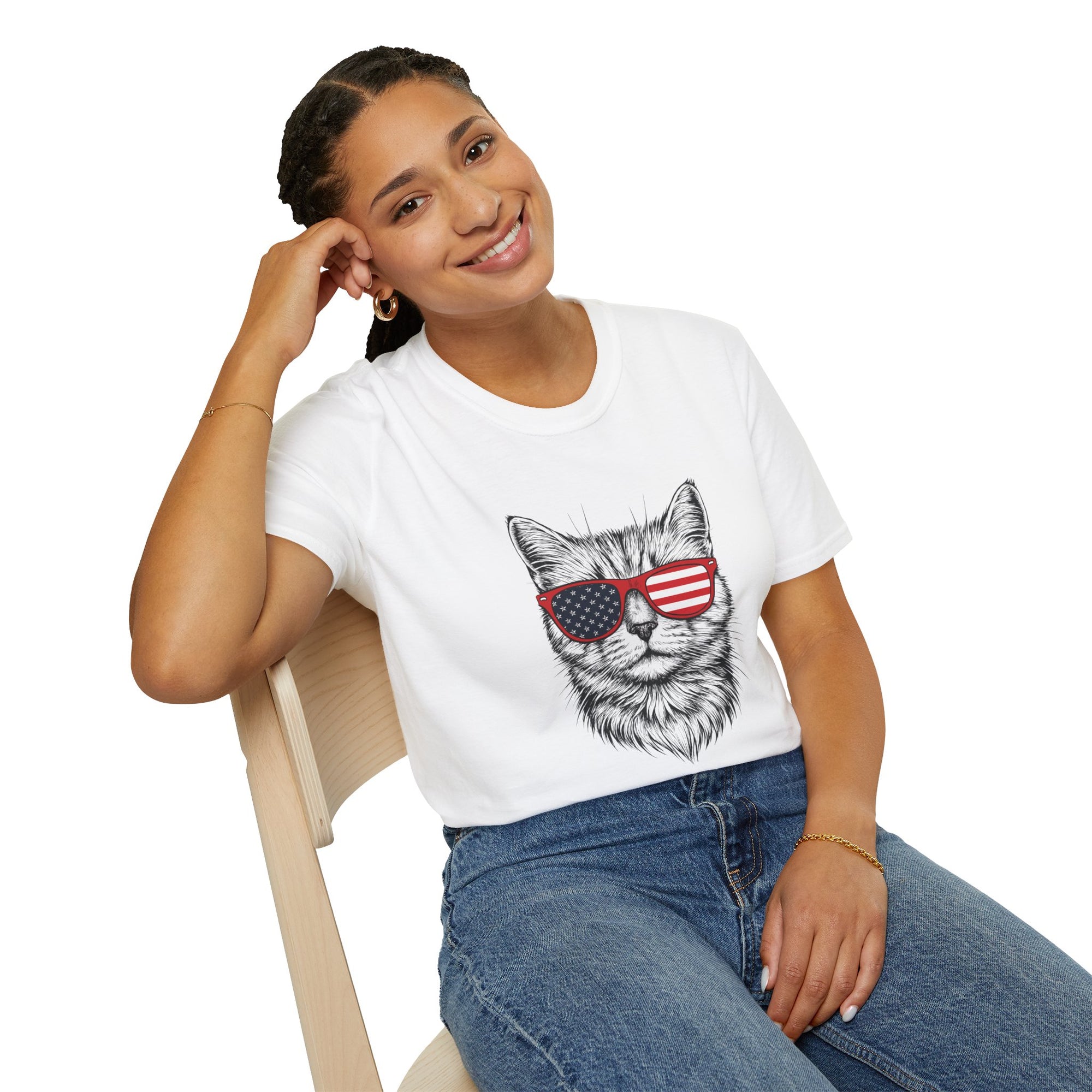 😎 Cool Cat with Shades T-Shirt – Purrfectly Stylish