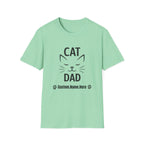 😼 Personalized Cat Dad T-Shirt – Custom Name Edition