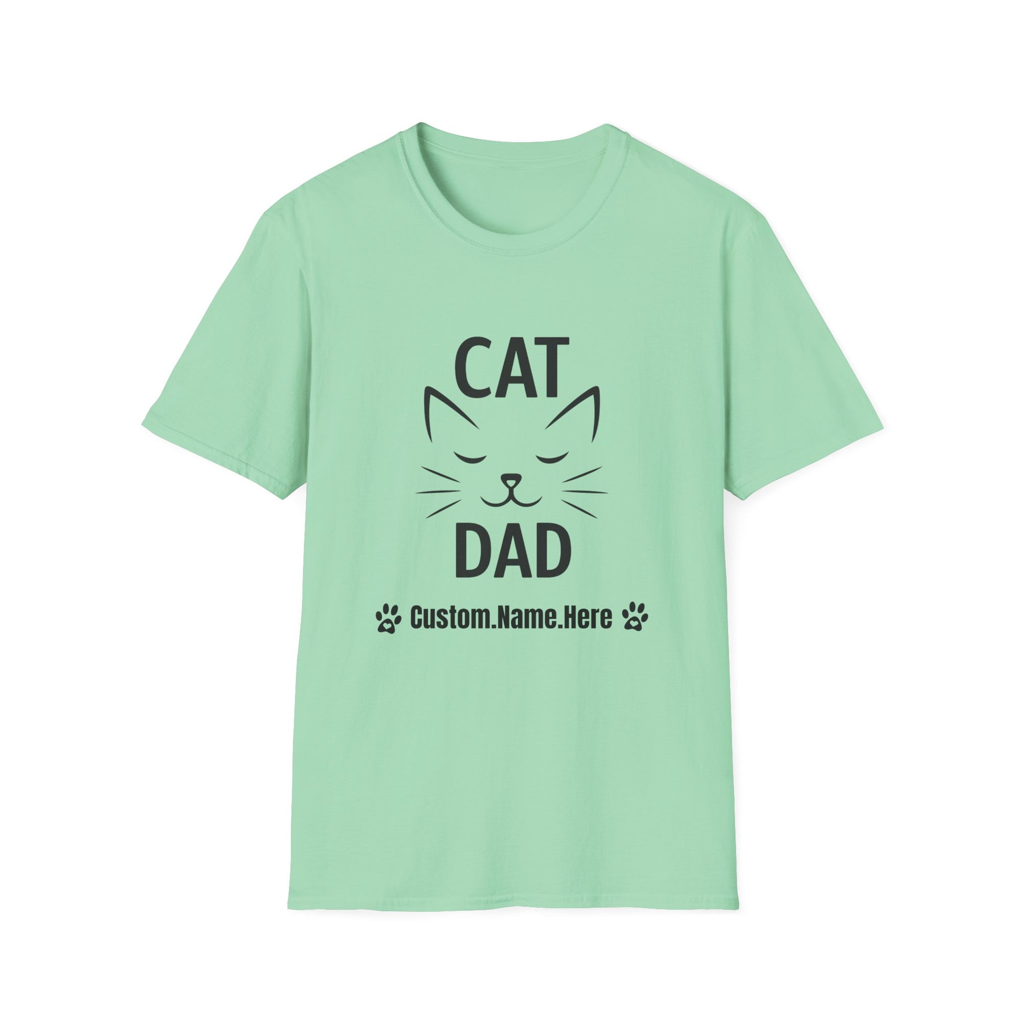😼 Personalized Cat Dad T-Shirt – Custom Name Edition