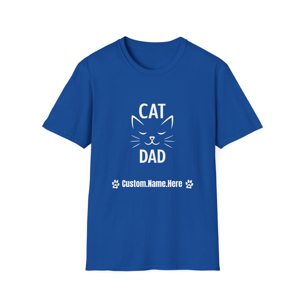 😼 Personalized Cat Dad T-Shirt – Custom Name Edition