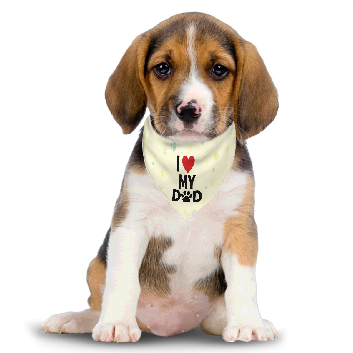I love My Dad Pet Bandana  – Cream