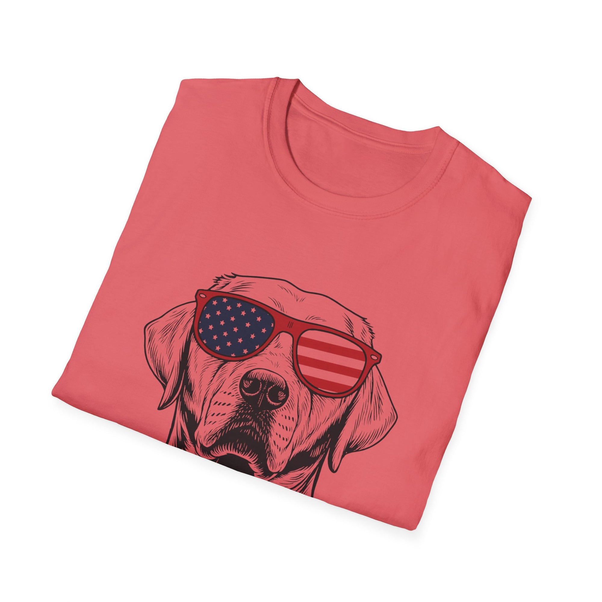 😎 Cool Dog T-Shirt – Patriotic Pup with American Flag Sunglasses
