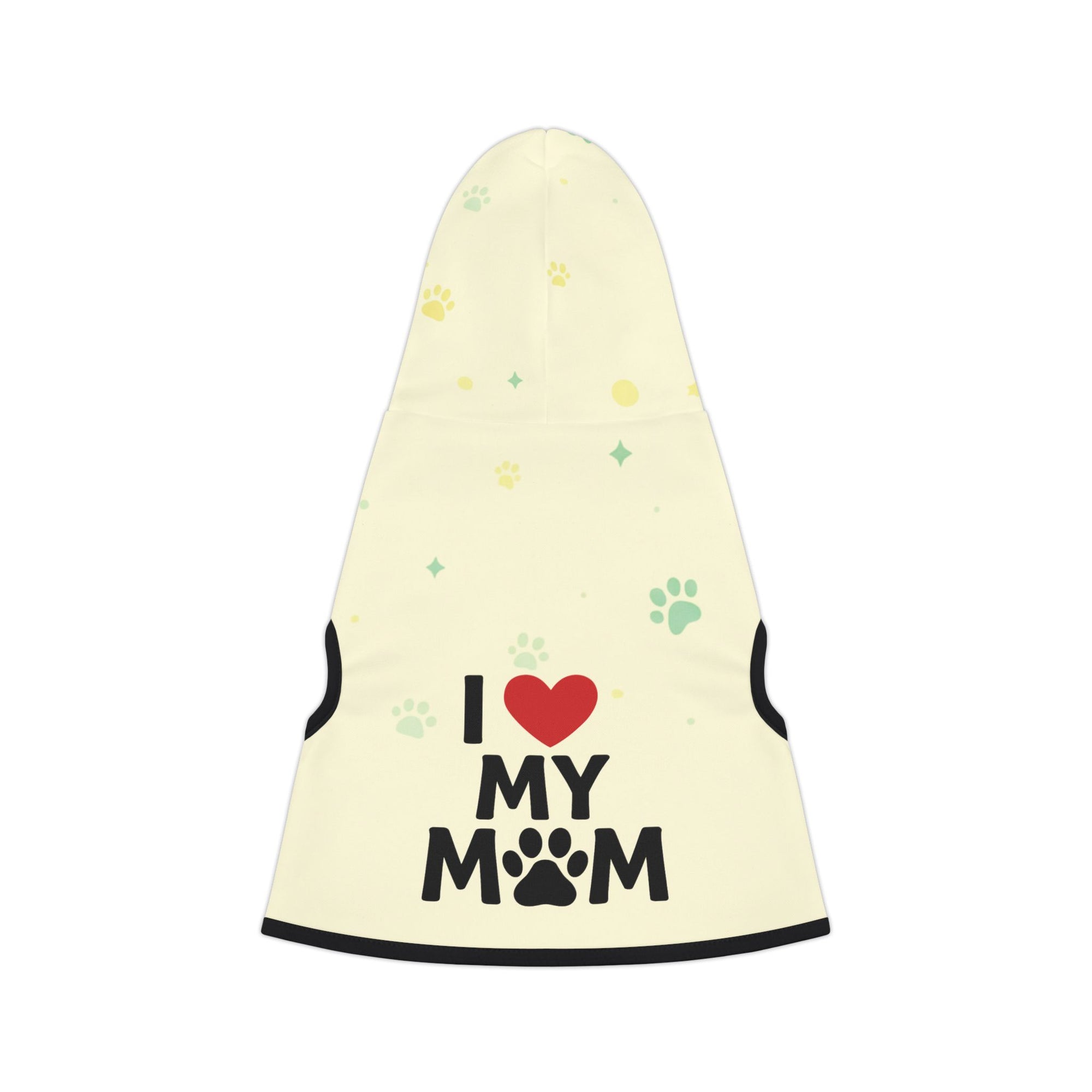 Pet Hoodie – “I love My Mom Pet Hoodie” Cream Variant – Cozy Apparel for Cats & Dogs
