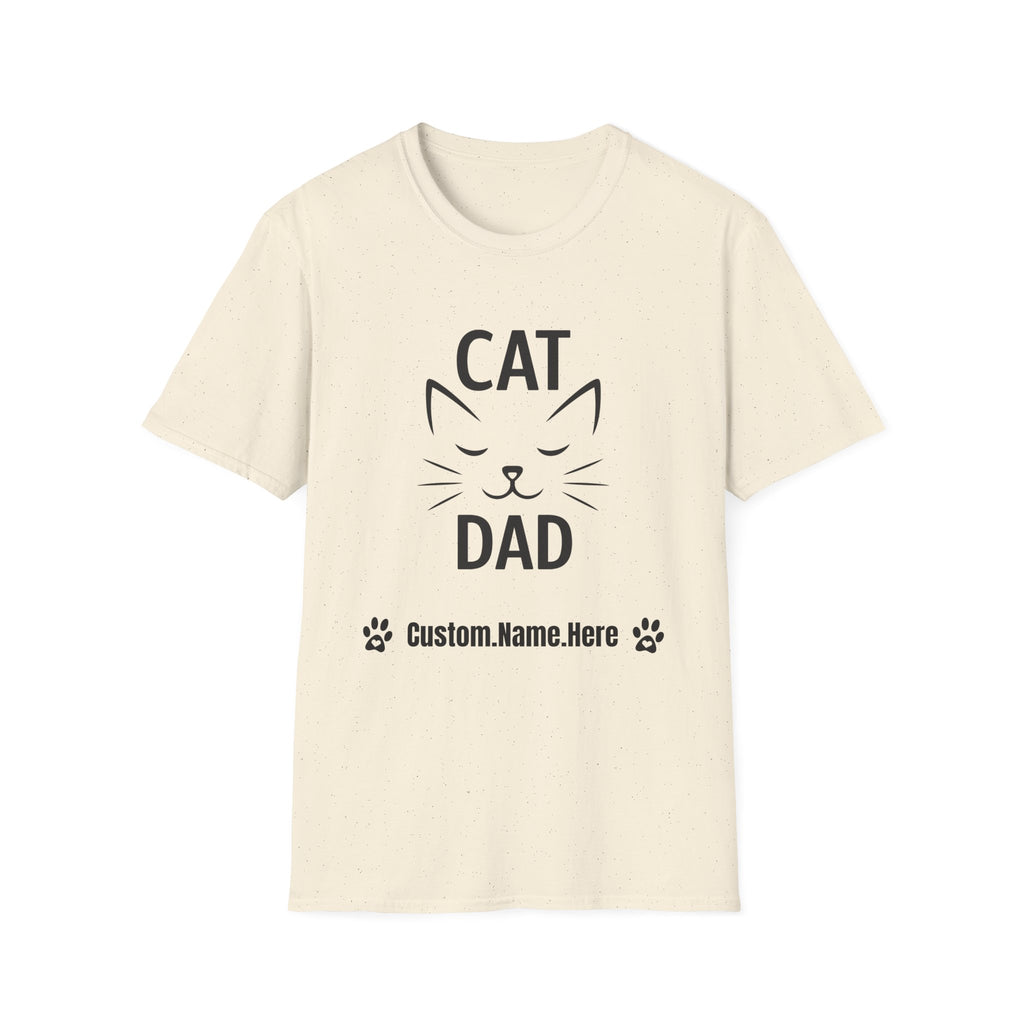 😼 Personalized Cat Dad T-Shirt – Custom Name Edition