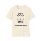 😼 Personalized Cat Dad T-Shirt – Custom Name Edition