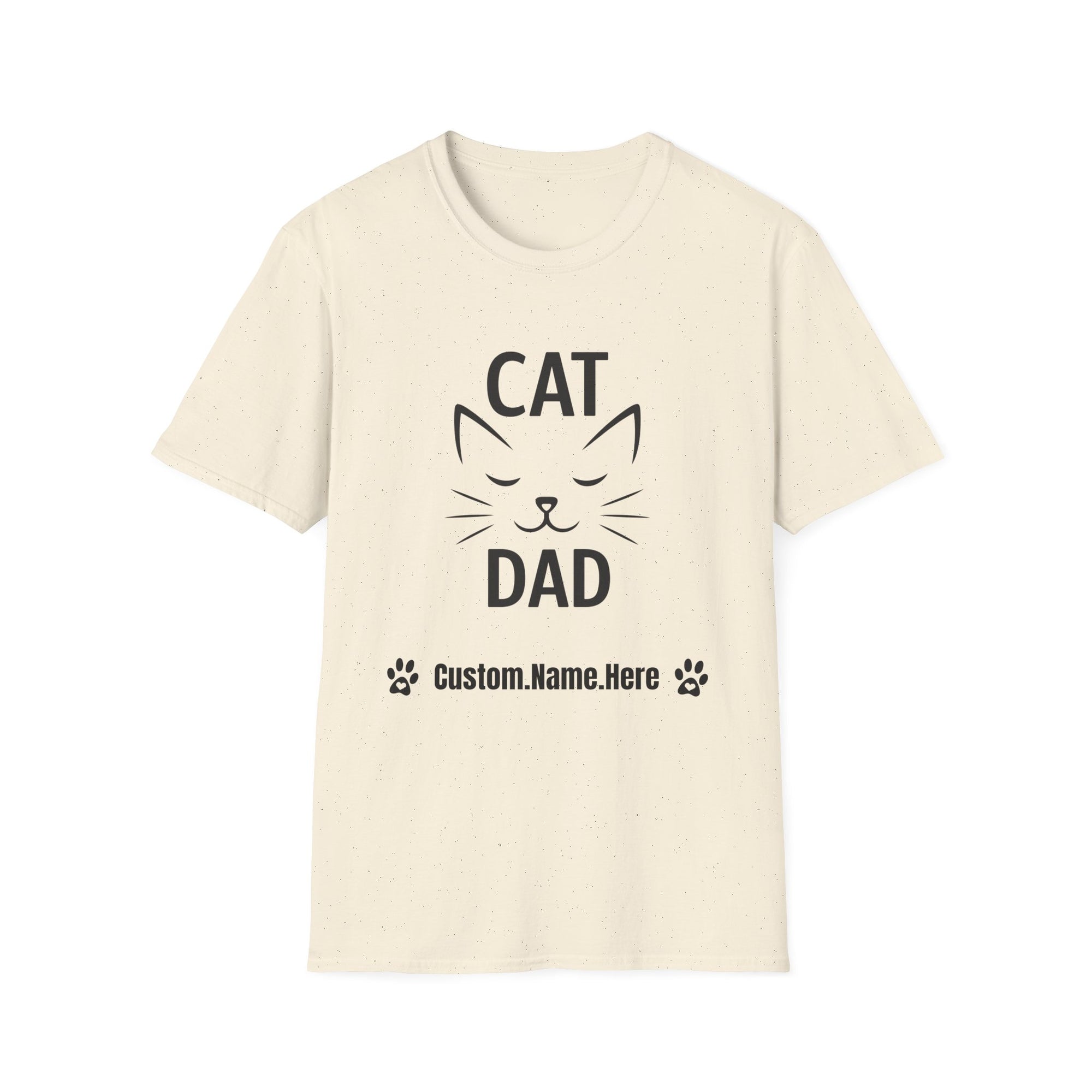 😼 Personalized Cat Dad T-Shirt – Custom Name Edition
