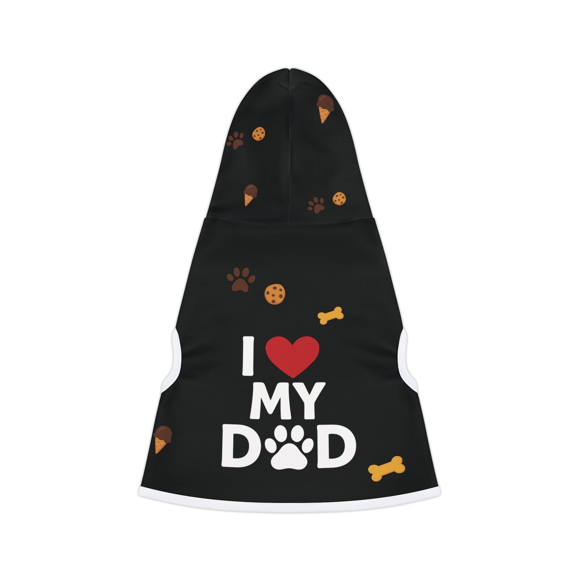 Pet Hoodie – “I love My Dad Pet Hoodie” Black Variant – Cozy Apparel for Cats & Dogs