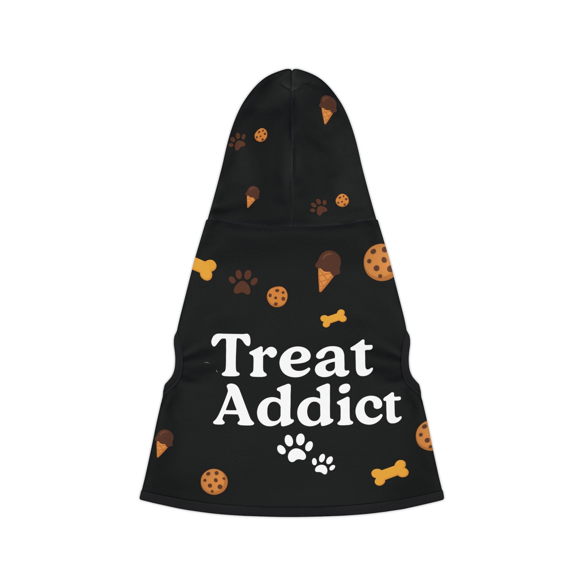 Treat Addict Pet Hoodie – Black – Cozy Style for Your Snack – Loving Sidekick