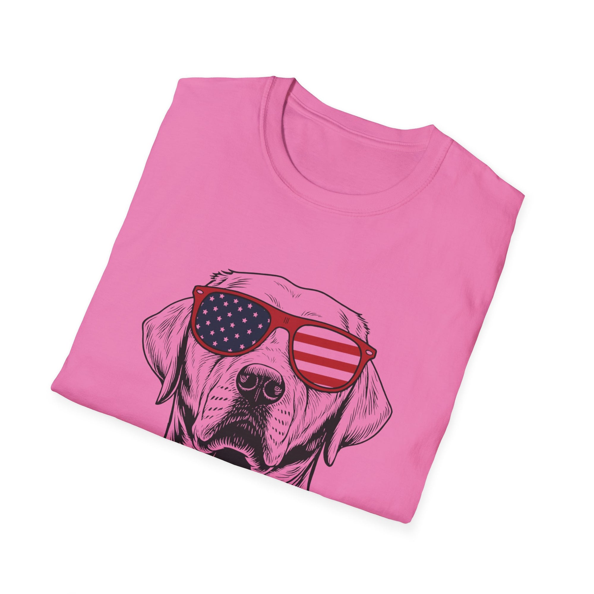 😎 Cool Dog T-Shirt – Patriotic Pup with American Flag Sunglasses