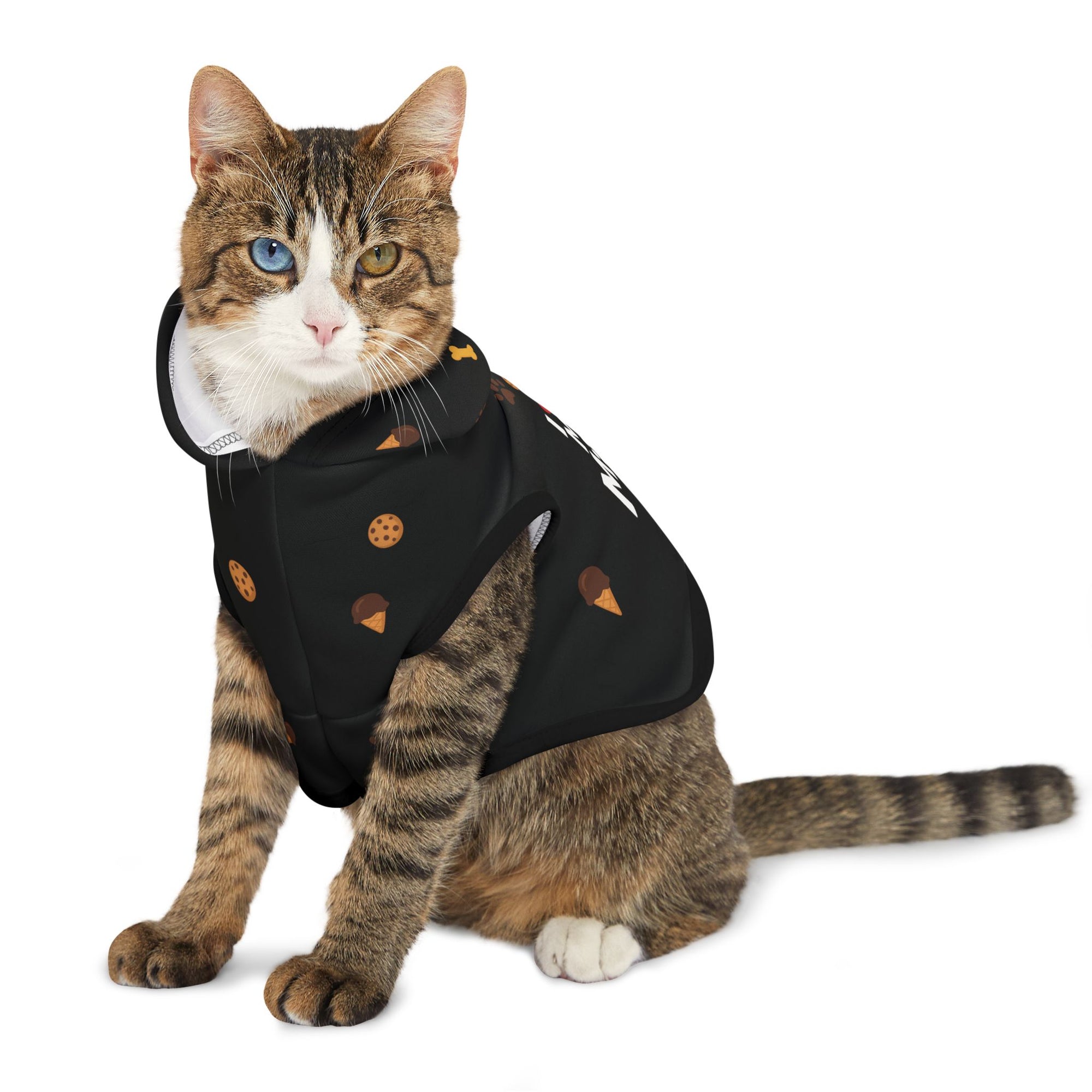 Pet Hoodie – “I Love My Mom Pet Hoodie” Black Variant – Cozy Apparel for Cats & Dogs