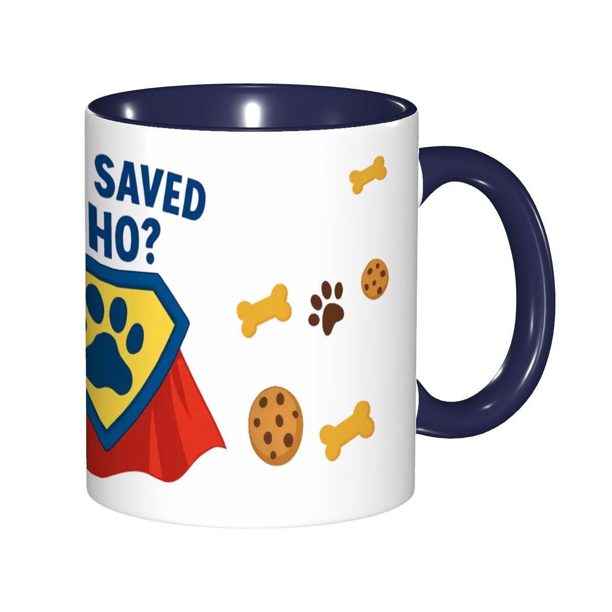 Who Saved Who? Superhero Mug – For Pet Parents