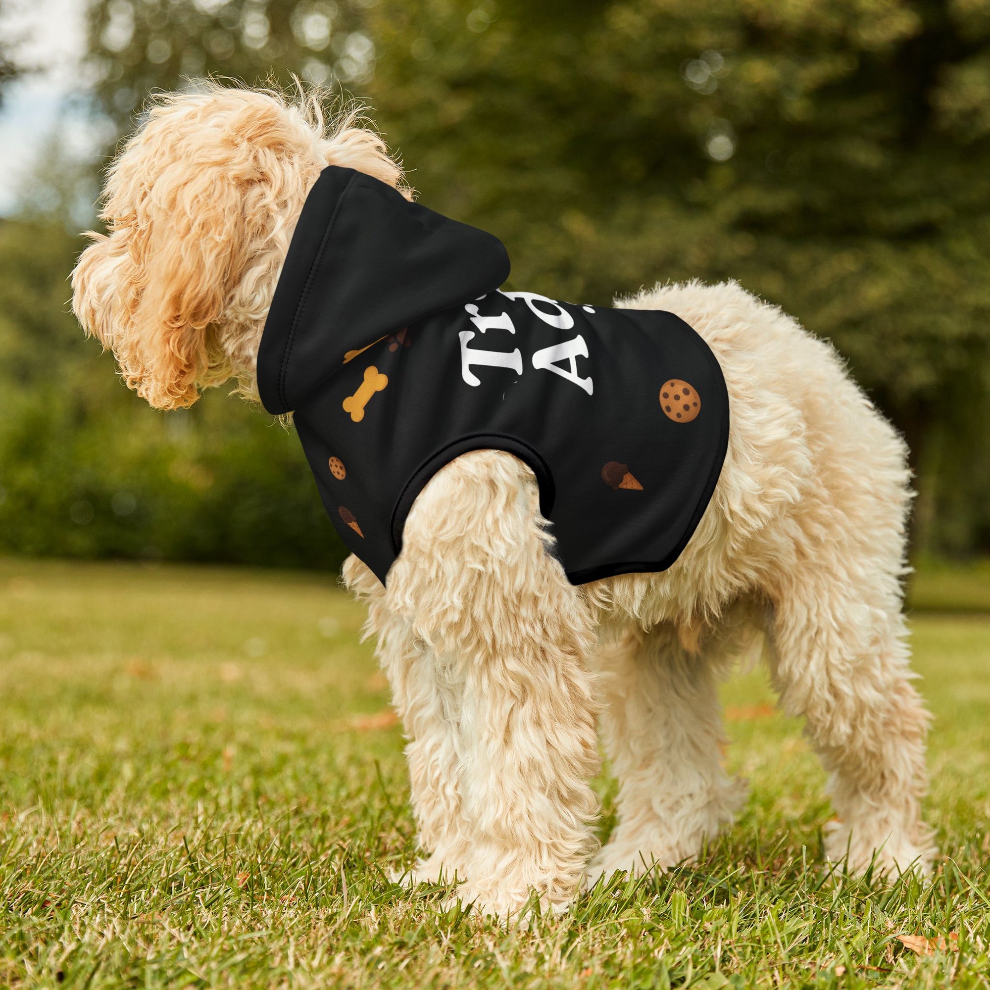 Treat Addict Pet Hoodie – Black – Cozy Style for Your Snack – Loving Sidekick