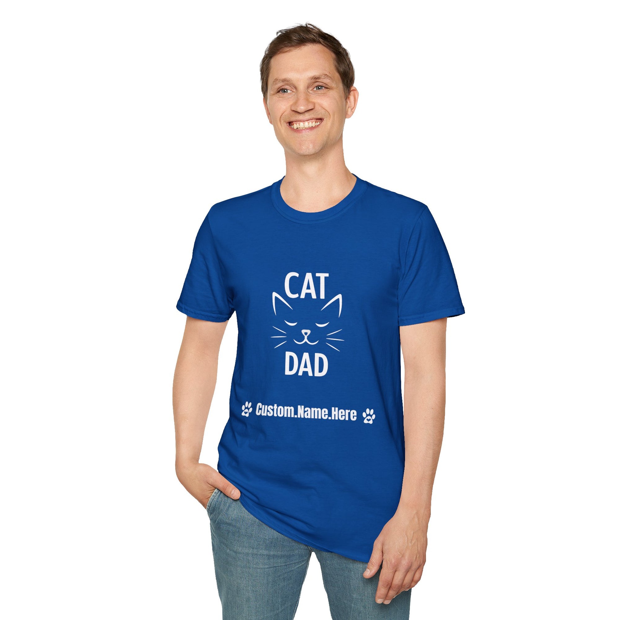 😼 Personalized Cat Dad T-Shirt – Custom Name Edition