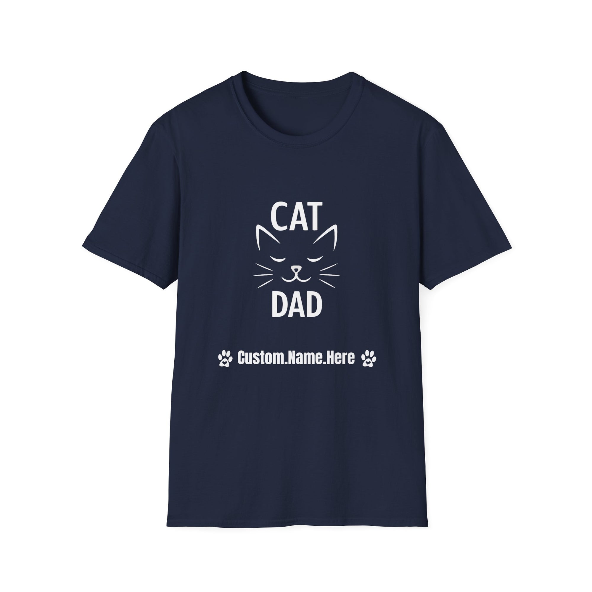 😼 Personalized Cat Dad T-Shirt – Custom Name Edition