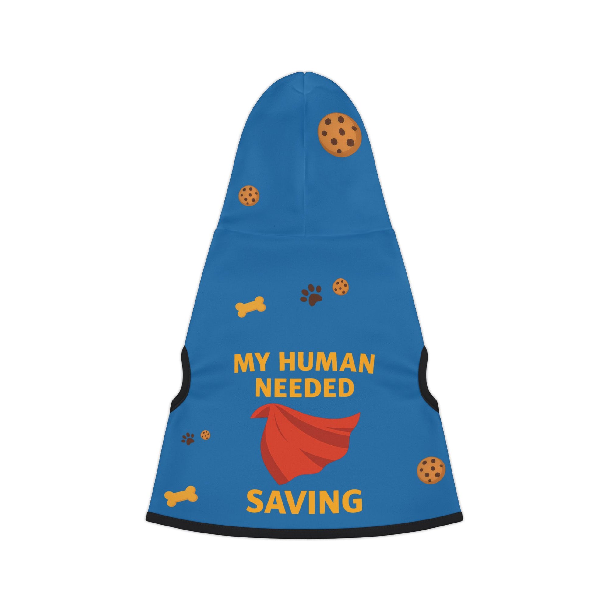 Superhero Pet Hoodie – “My Human Needed Saving” Sapphire