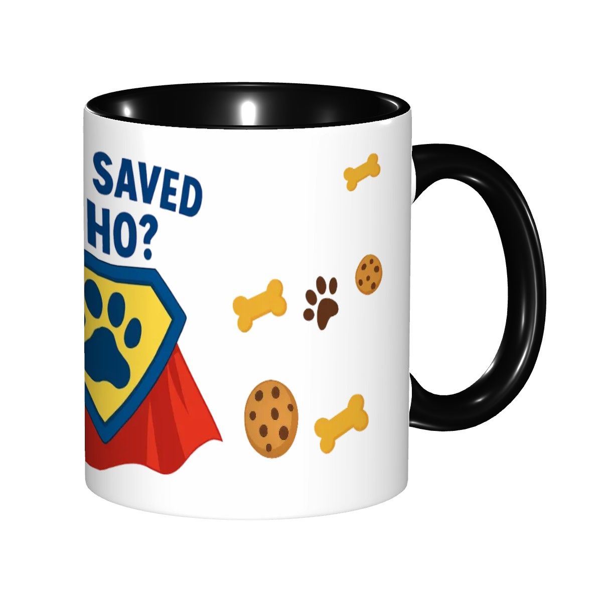 Who Saved Who? Superhero Mug – For Pet Parents