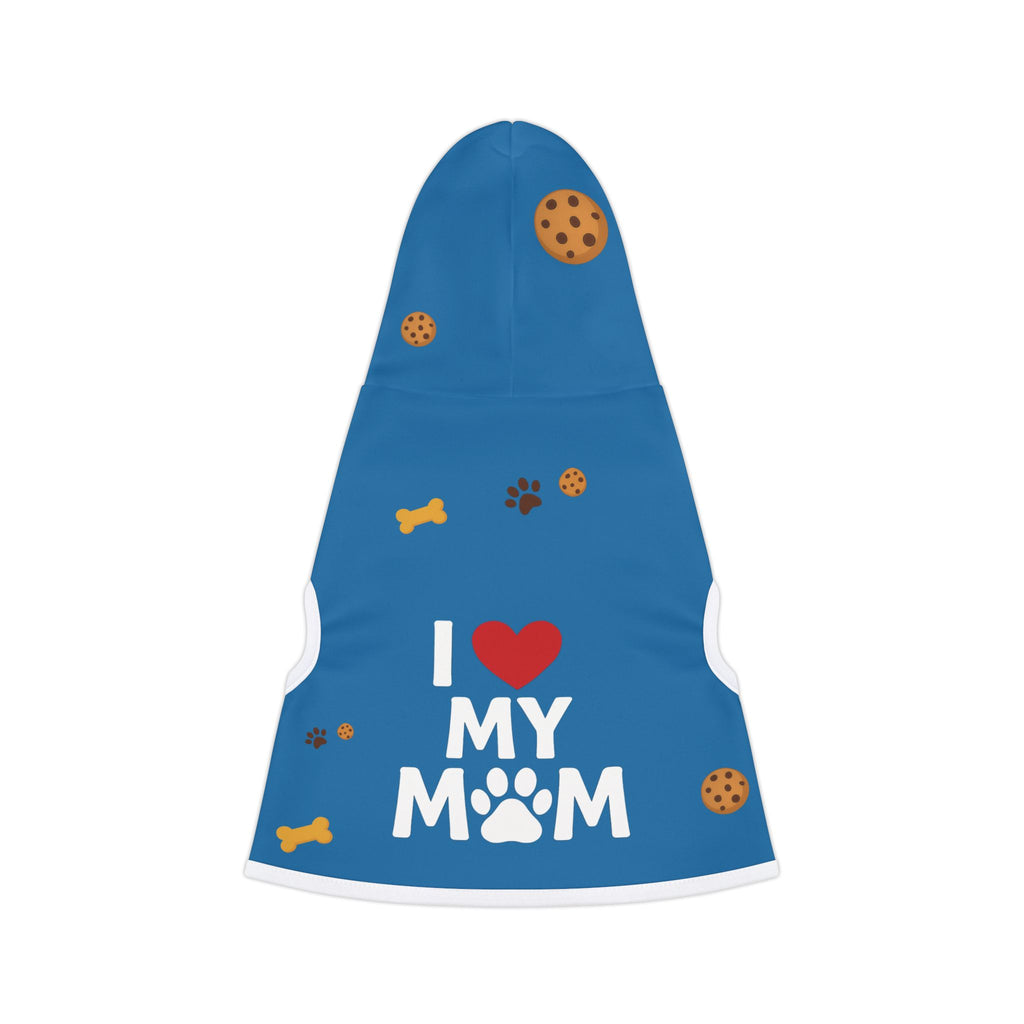 Pet Hoodie – “I Love My Mom Pet Hoodie” Sapphire Variant – Cozy Apparel for Cats & Dogs