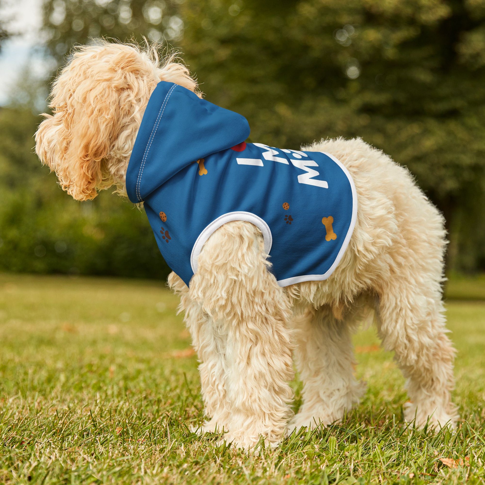 Pet Hoodie – “I Love My Mom Pet Hoodie” Sapphire Variant – Cozy Apparel for Cats & Dogs