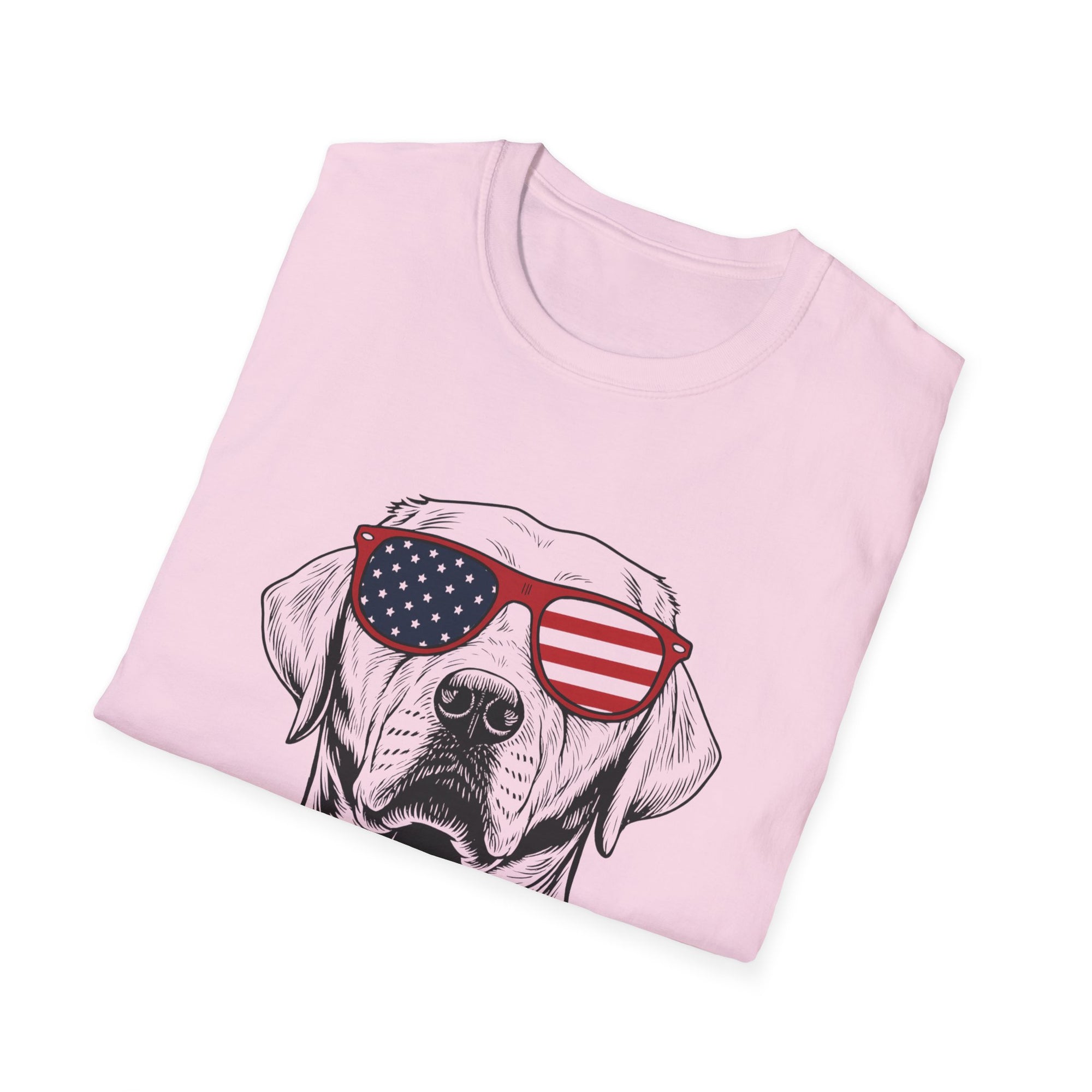 😎 Cool Dog T-Shirt – Patriotic Pup with American Flag Sunglasses