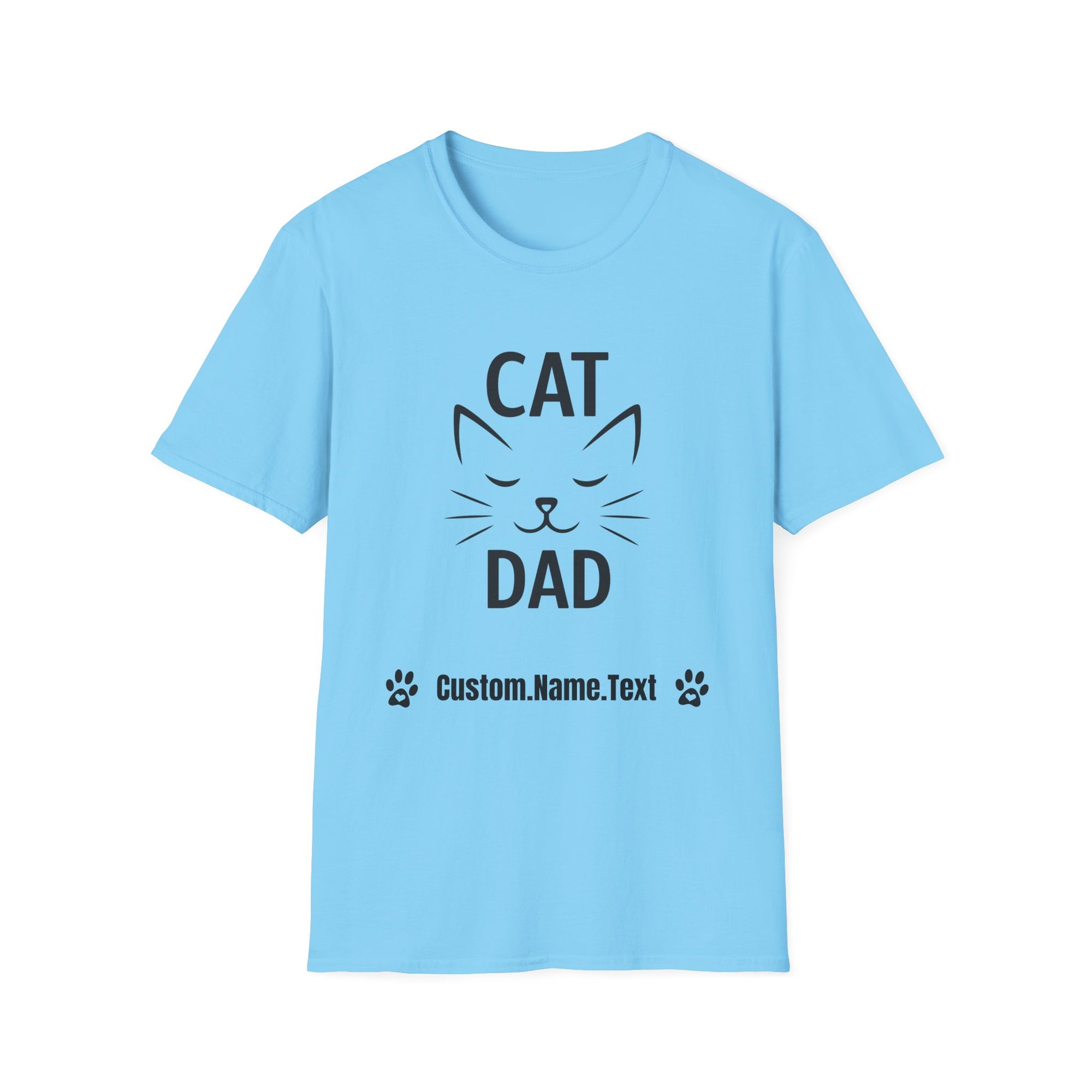 😼 Personalized Cat Dad T-Shirt – Custom Name Edition