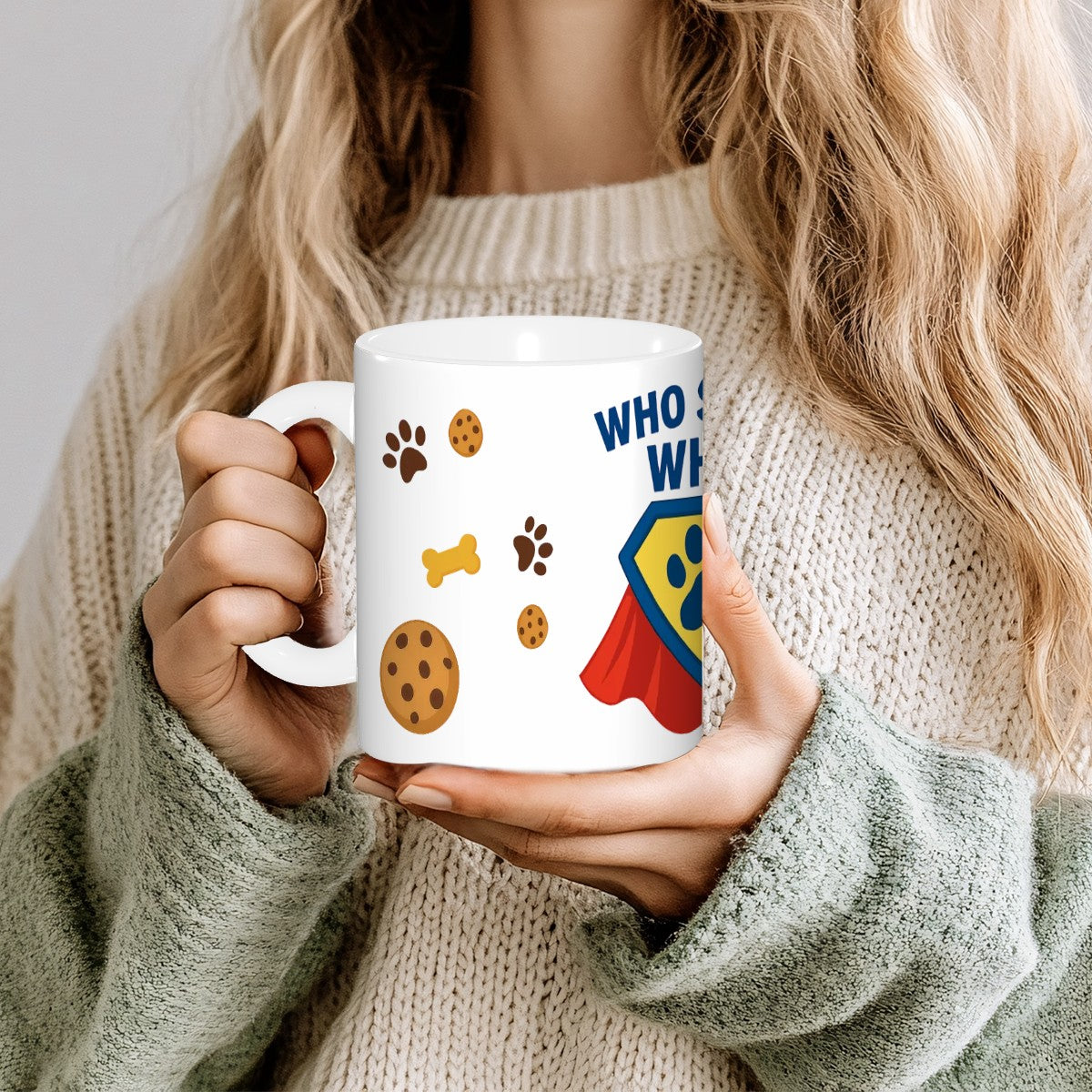 Who Saved Who? Superhero Mug – For Pet Parents
