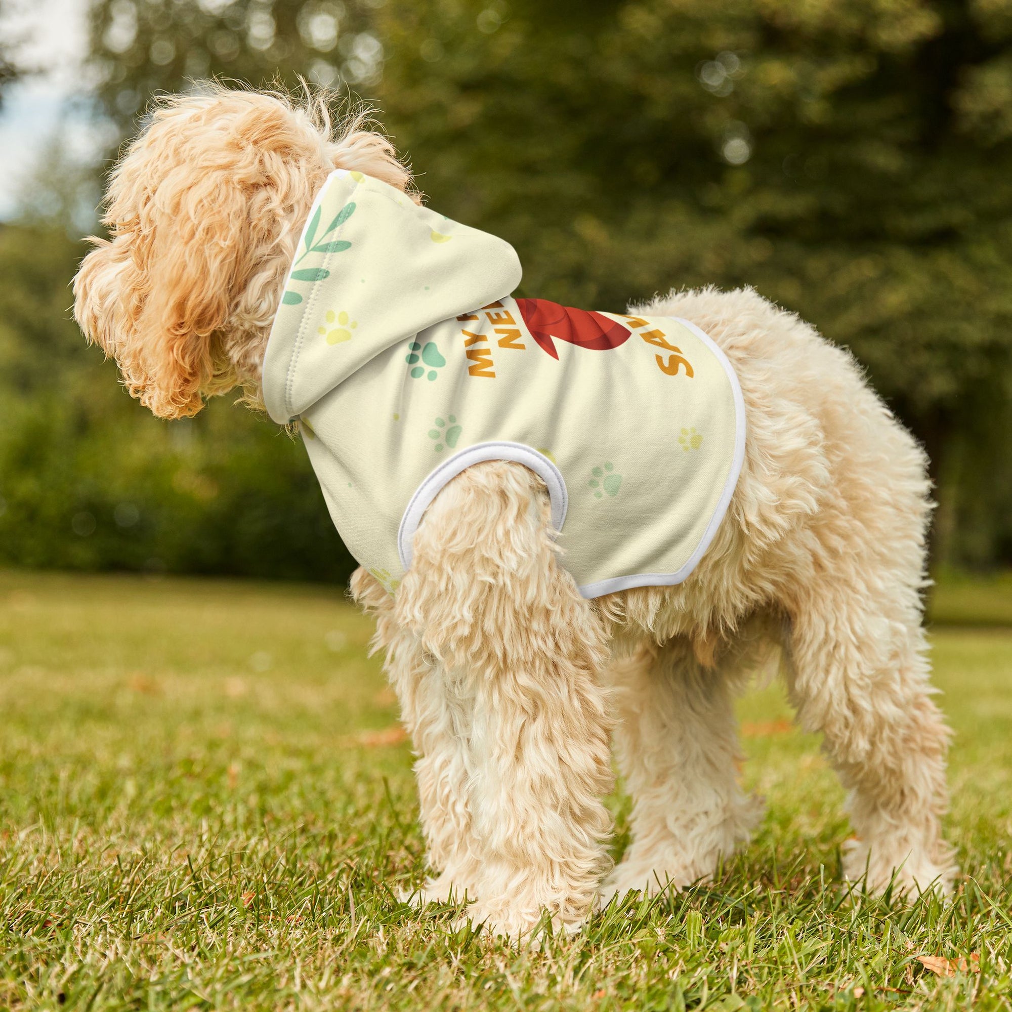🐾🦸 Superhero Pet Hoodie – “My Human Needed Saving” - Cream