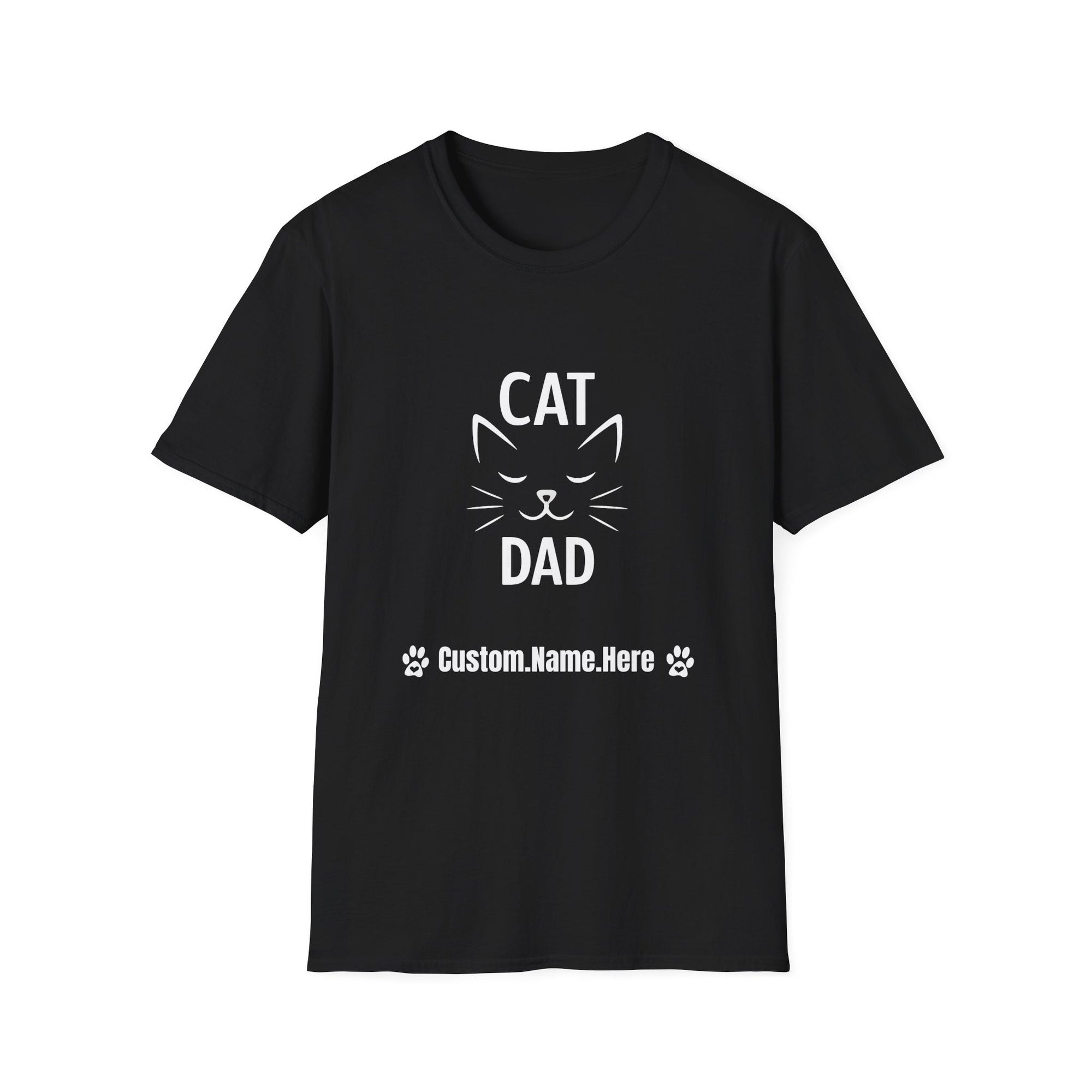 😼 Personalized Cat Dad T-Shirt – Custom Name Edition