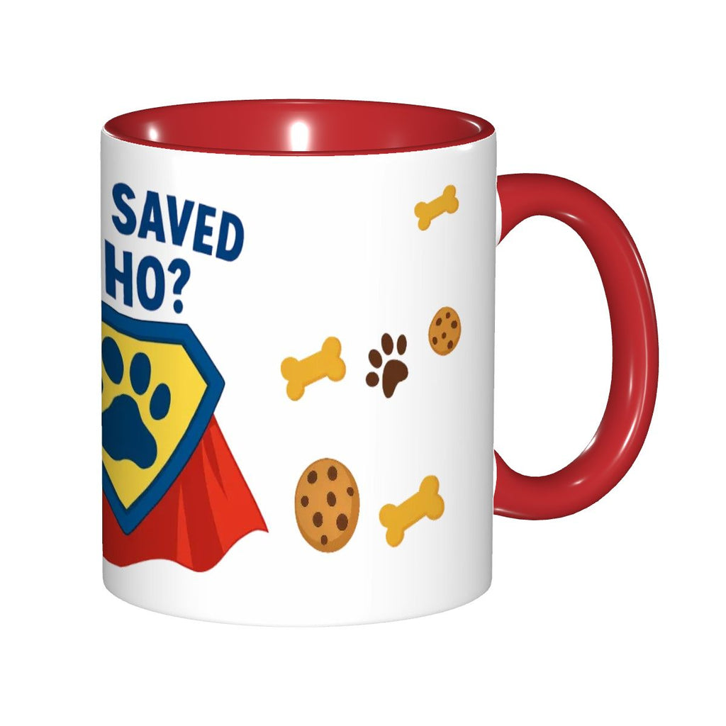 Who Saved Who? Superhero Mug – For Pet Parents