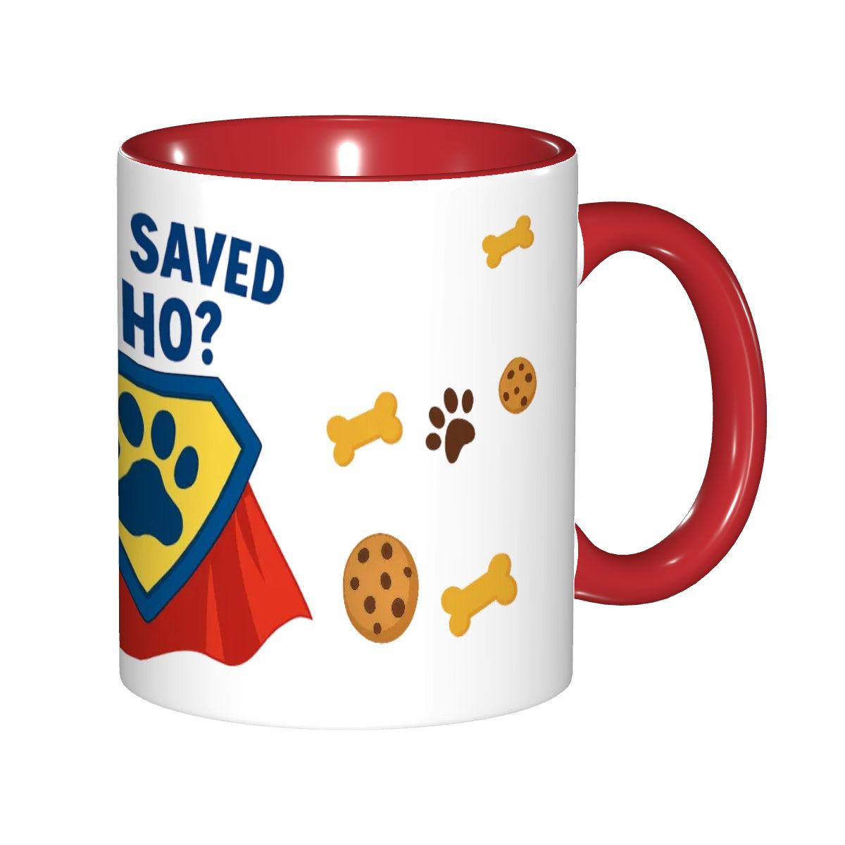 Who Saved Who? Superhero Mug – For Pet Parents