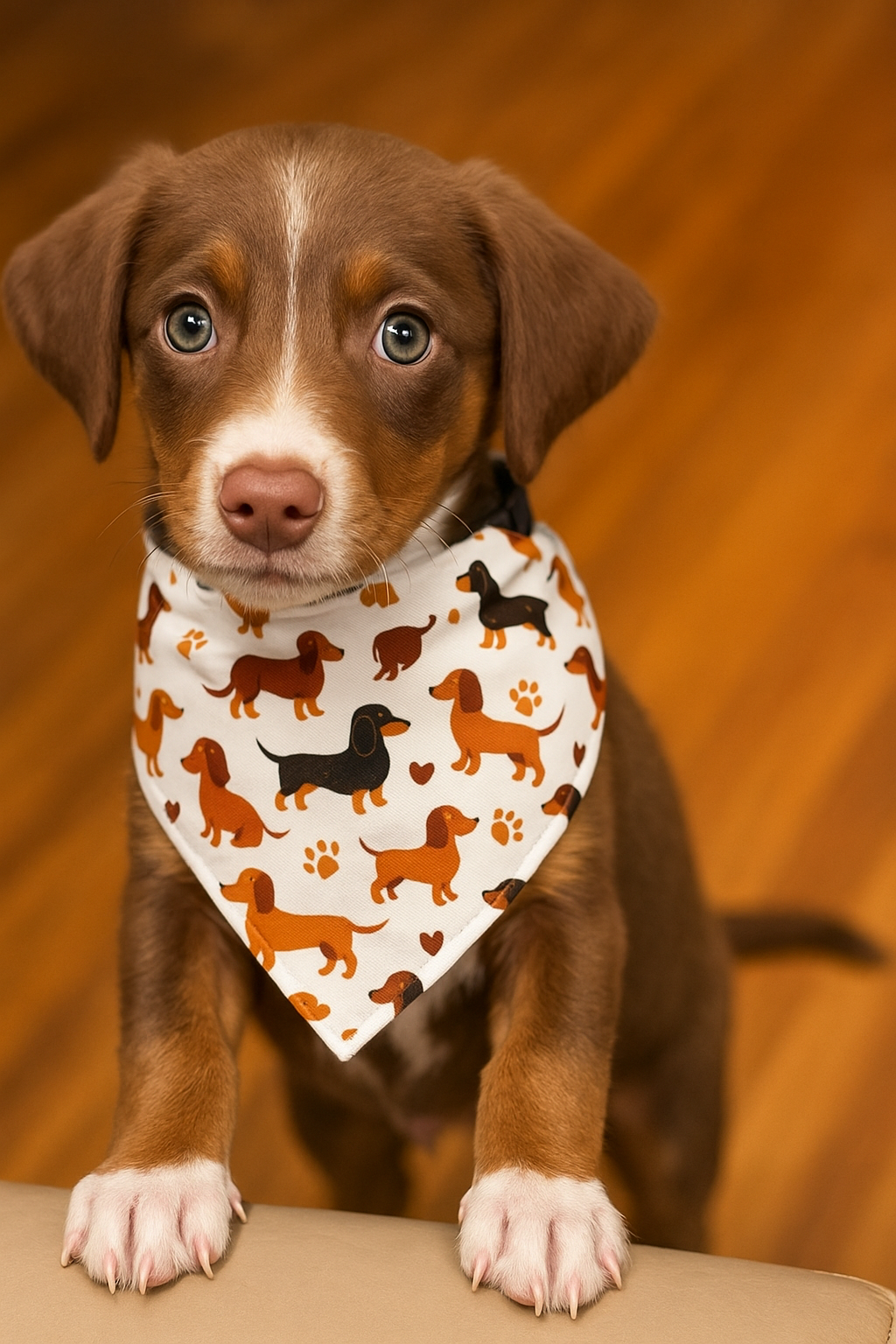 Dachshund Pattern Dog Bandana