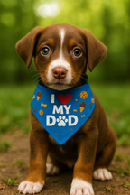 Pet Bandana  with clip – “I love My Dad” – Sapphire