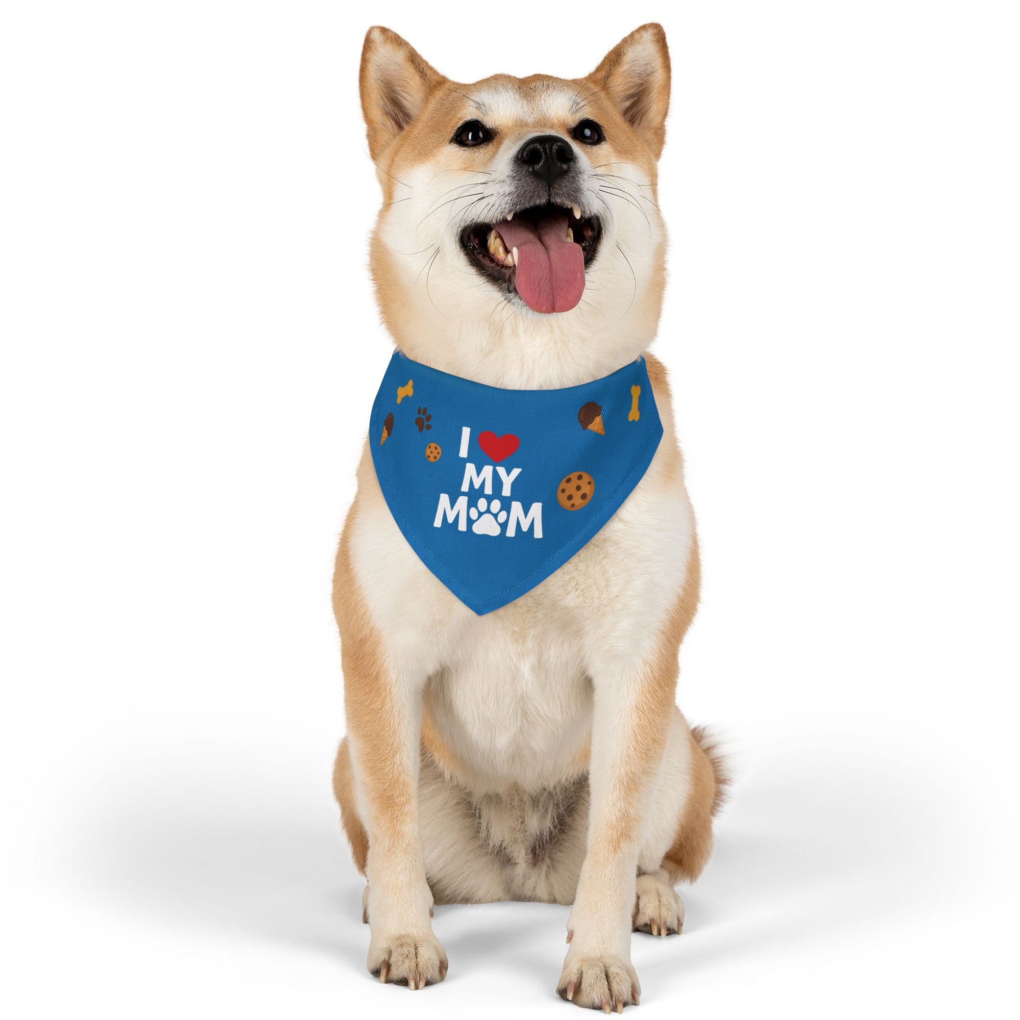 Pet Bandana – “I Love My Mom” – Sapphire