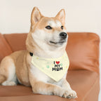 I Love My Mom Pet Bandana  – Cream