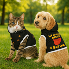 Superhero Pet Hoodie – “My Human Needed Saving” Black Variant