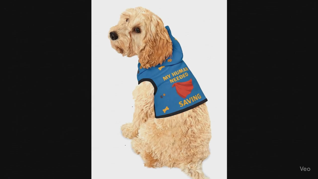 Superhero Pet Hoodie – “My Human Needed Saving” Black Variant